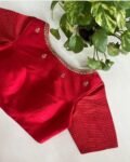 pure silk red hand embroidery blouse/saree maggam blouse/red raw silk zardosi blouse/hand embroidered blouse/ready made red checks blouseUsa