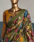 Hand-Painted Kalamkari Lehenga Set: Silk Crop Top, Wedding Outfit