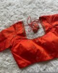 pure silk hand embroidery blouse/ saree maggam blouse/ zardosi blouse usa/hand embroidered moderblouse/orange ready made blouse zardosi usa