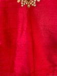 Red ruffle sleeve hand embroidery blouse/ saree maggam blouse/frill saree blouse/ v neck hand embroidered blouse/ready made blouse zardosi