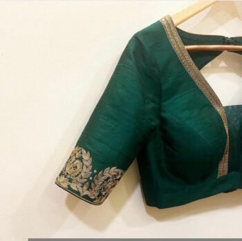 pure silk hand embroidery blouse/saree maggam blouse/green zardosi blouse/yellow hand embroidered blouse/green ready made blouse zardosi