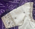 pure silk hand embroidery blouse /modern saree maggam blouse/cream zardosi blouse / hand embroidered blouse/off white ready made blouse
