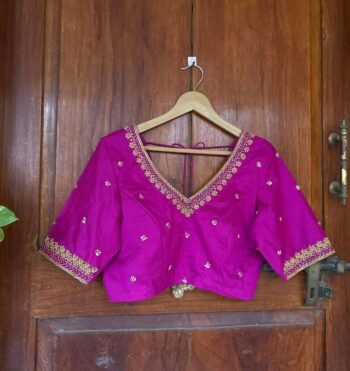 pure silk purplehand embroidery blouse/purple maggam blouse/raw silk zardosi blouse/hand embroidered blouse/ready made purple blouse zardosi