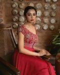 Hand embroidered red Anarkali/festive anarkali suit with dupatta/heavy designer anarkali gown USA /anarkali kurta/Zardosi hand work dress