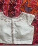 pure silk hand embroidery blouse / cream maggam blouse /pure raw silk zardosi blouse / hand embroidered blouse /designer ready made blouse