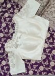 Hand Embroidered Cream Silk Blouse: Zardosi Maggam Work