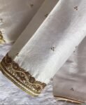 pure silk hand embroidery blouse /modern saree maggam blouse/cream zardosi blouse / hand embroidered blouse/off white ready made blouse