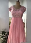 Light Pink Anarkali Suit: Hand Embroidered Zardosi Indian Dress