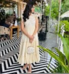 Hand embroidered Anarkali dress/white anarkali dress/cream hand work sunmer dress USA/Indowestern dresses/cream embroidered maxi vacay Dress