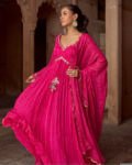 Pink Anarkali suit usa/anarkali kurta full sleeve/pink full sleeve anarkali/full sleeve dress anarkali/Indian dresses/hot pink anarkali usa