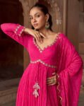 Pink Anarkali suit usa/anarkali kurta full sleeve/pink full sleeve anarkali/full sleeve dress anarkali/Indian dresses/hot pink anarkali usa