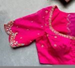 pure silk hand embroidery blouse/pink maggam blouse/silk zardosi blouse/hand embroidered blouse/pink ready made blouse zardosi/pink blouse