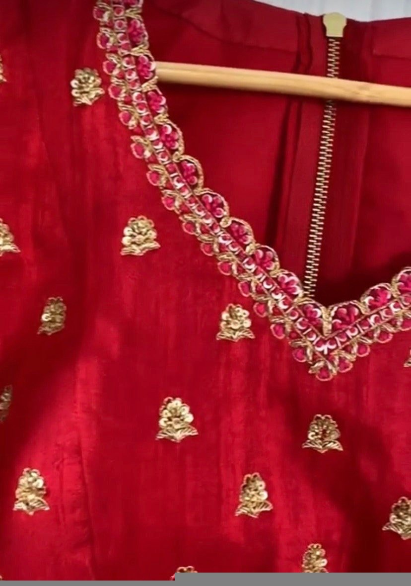 Red Kalamkari Lehenga Set: Hand-Painted Silk Crop Top, Wedding Choli