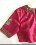 pure silk hand embroidery blouse/pink maggam blouse/silk zardosi blouse/hand embroidered blouse/pink ready made blouse zardosi/pink blouse