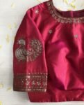 pure silk hand embroidery blouse/pink maggam blouse/silk zardosi blouse/hand embroidered blouse/pink ready made blouse zardosi/pink blouse