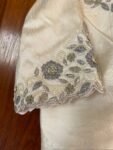 pure silk hand embroidery blouse /modern saree maggam blouse/cream zardosi blouse / hand embroidered blouse/off white ready made blouse