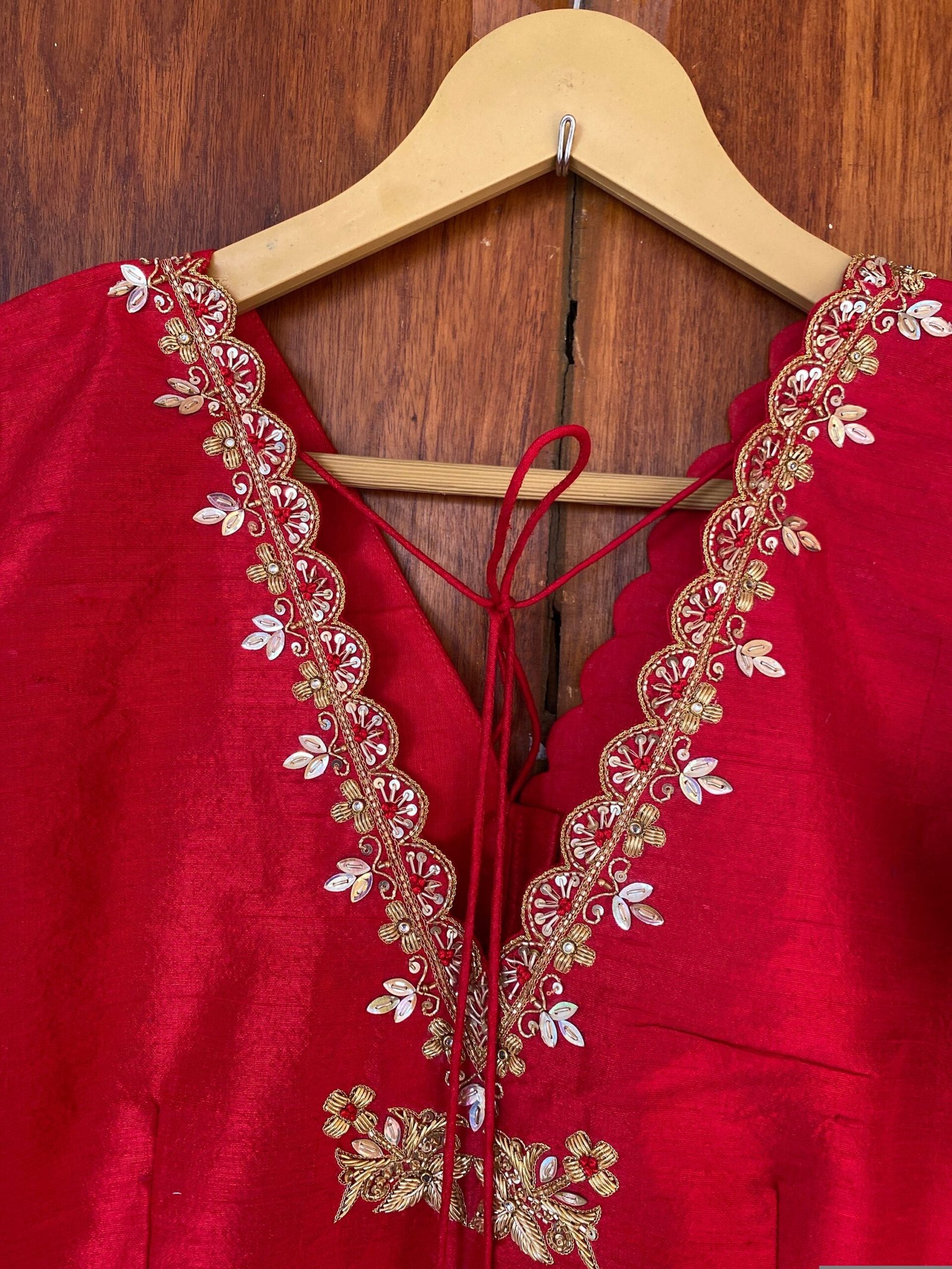 pure silk hand embroidery blouse/red saree maggam red blouse /raw silk zardosi blouse/hand embroidered blouse /red ready made blouse zardosi