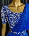 Pink Ruffle saree/blue ruffle saree with stitched blouse/readymade saree belt with blouse/silk ruffle saree/saree with belt/lehenga sari blu