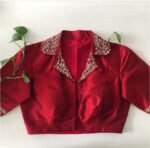 pure silk hand embroidery blouse/saree maggam blouse/raw silk zardosi blouse/hand embroidered blouse/ready made blouse zardosi