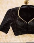 pure silk hand embroidery blouse/ saree maggam blouse/black zardosi blouse /hand embroidered moderblouse/black ready made blouse zardosi usa