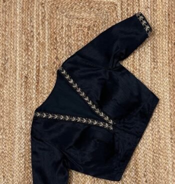 pure silk hand embroidery blouse/ saree maggam blouse/black zardosi blouse /hand embroidered moderblouse/black ready made blouse zardosi