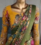 Hand-Painted Kalamkari Lehenga Set: Silk Crop Top, Wedding Outfit