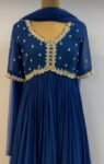 Hand Embroidered Blue Anarkali Gown: Zardosi Festive Dress