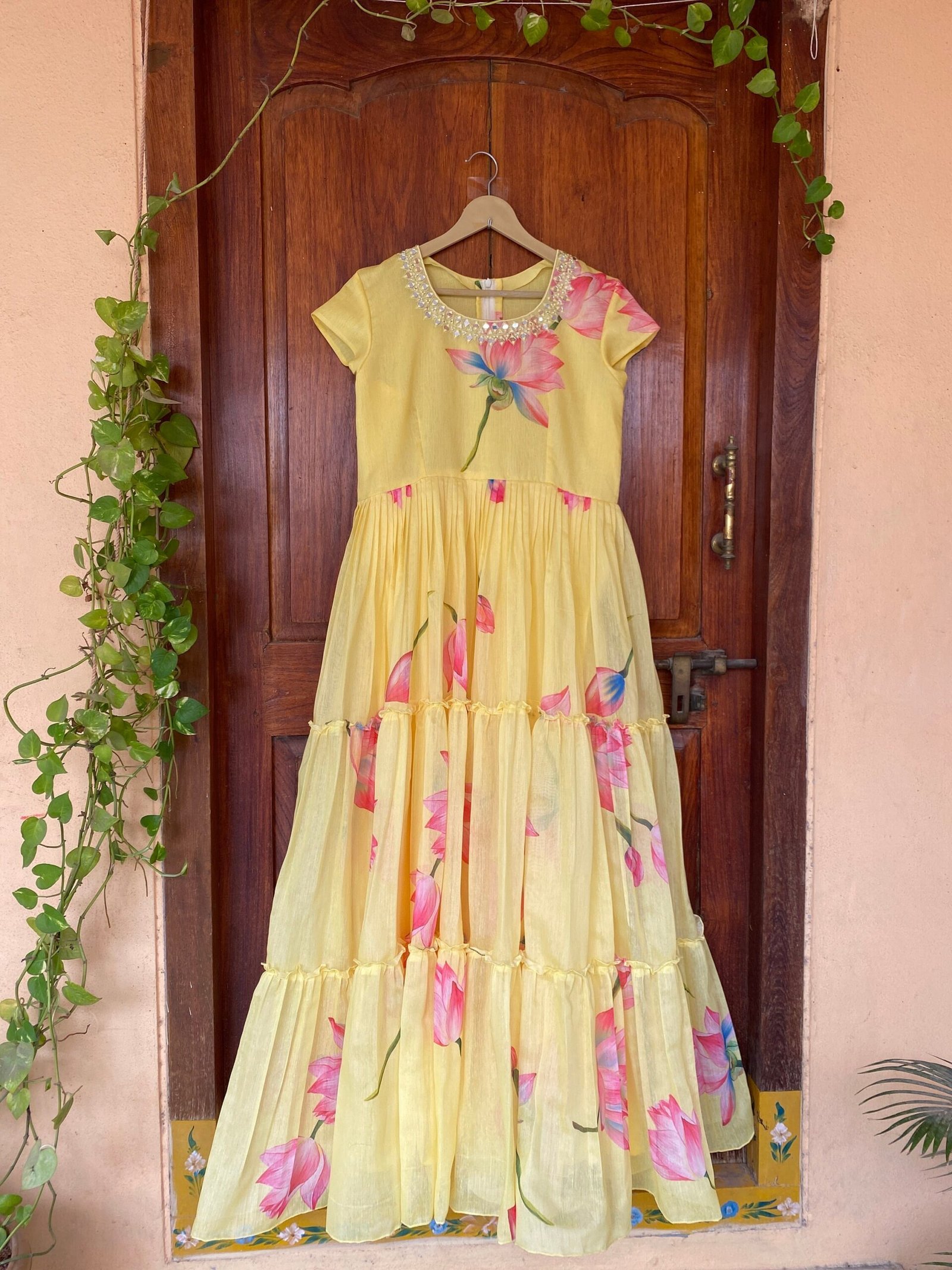 Yellow Anarkali suit usa/anarkali kurta short sleeve/orange full sleeve anarkali/full sleeve dress anarkali/Indian dresses/floral maxi dress