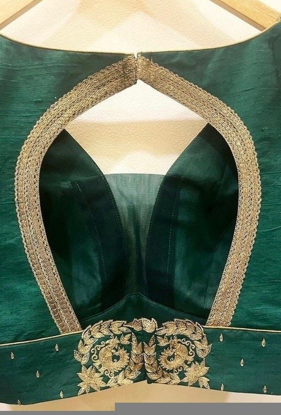 pure silk hand embroidery blouse/saree maggam blouse/green zardosi blouse/yellow hand embroidered blouse/green ready made blouse zardosi usa