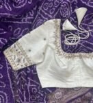pure silk hand embroidery blouse /modern saree maggam blouse/cream zardosi blouse / hand embroidered blouse/off white ready made blouse