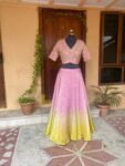 Women’s lehenga set/crop top lehenga/Teens kids crop top skirt USA/tissue lehenga choli USA/peach lehenga skirt with dupatta/haldi outfit us