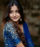 Blue silk saree with hand embroidered blouse/blue georgette saree with handwork blouse |blue silk saree/designer saree with maggam blouse us