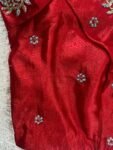 pure silk hand embroidery blouse/short sleeve maggam blouse/raw silk zardosi blouse/hand embroidered blouse/red ready made blouse zardosi