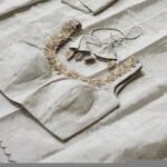 Hand Embroidered Silver Tissue Blouse: Sleeveless Zardosi Crop Top