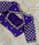 pure silk hand embroidery blouse/modern saree maggam blouse/purple zardosi blouse/wedding hand embroidered blouse/bridal ready made blouse