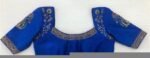 pure silk hand embroidery blouse/blue maggam blouse /raw silk zardosi blouse/blue hand embroidered blouse/designer readymade handwork blouse