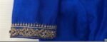 pure silk hand embroidery blouse/blue maggam blouse /raw silk zardosi blouse/blue hand embroidered blouse/designer readymade handwork blouse