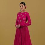 Pink Anarkali suit usa/anarkali kurta full sleeve/pink full sleeve anarkali/full sleeve dress anarkali/Indian dresses/hot pink anarkali usa