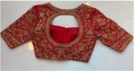 pure silk hand embroidery bridal blouse/ maggam blouse/red bridal zardosi blouse/red hand embroidered blouse/heavy embroidery wedding blouse