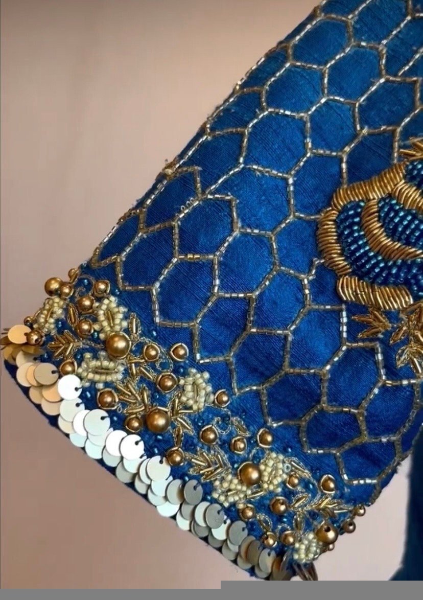 Blue Anarkali suit usa/hand embroidery anarkali kurta/royal blue anarkali dress/elbow sleeves dress anarkali/Indian dresses/blue anarkali us