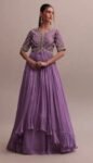 Lavender Anarkali suit usa/hand embroidery anarkali suit set/anarkali with skirt /lavender dress/sharara set usa/slit kurta with Lehenga set
