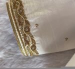 pure silk hand embroidery blouse /modern saree maggam blouse/cream zardosi blouse / hand embroidered blouse/off white ready made blouse
