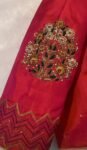 pure silk hand embroidery blouse/reddish pink maggam blouse /raw silk zardosi blouse/hand embroidered blouse /red ready made blouse zardosi
