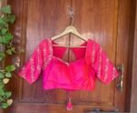 Pink pure silk hand embroidery blouse/readymade maggam blouse/pink saree blouse/ hand embroidered blouse /ready made handmade blouse zardosi
