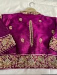 pure silk hand embroidery blouse /modern saree maggam blouse/magenta pink zardosi blouse/purple hand embroidered blouse/ready made blouse