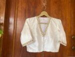 pure silk hand embroidery blouse/ saree maggam blouse/white zardosi blouse /hand embroidered moderblouse/cream ready made blouse zardosi usa