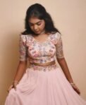 Women’s lehenga set/ crop top lehenga/Heavy crop top skirt USA/wedding lehenga USA /sequin lehenga skirt/peach lehenga/teens top n lehenga