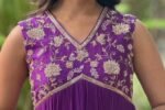 Hand embroidered Anarkali dress/purple anarkali suit set/purple hand work anarkali USA/Indian dresses/purple sleeveless embroidered Anarkali