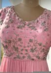 Light Pink Anarkali Suit: Hand Embroidered Zardosi Indian Dress