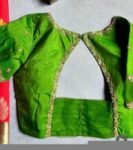pure silk green multicolor hand embroidery blouse/saree maggam blouse/ raw silk zardosi blouse /hand embroidered blouse / ready made blouse